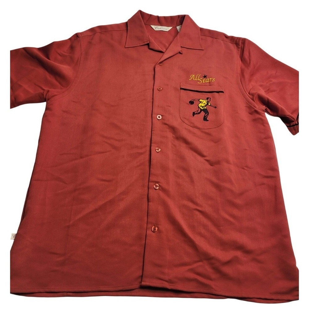 Cubavera Vintage Originals Embroidered Bowling Short Sleeve Shirt Men's Medium